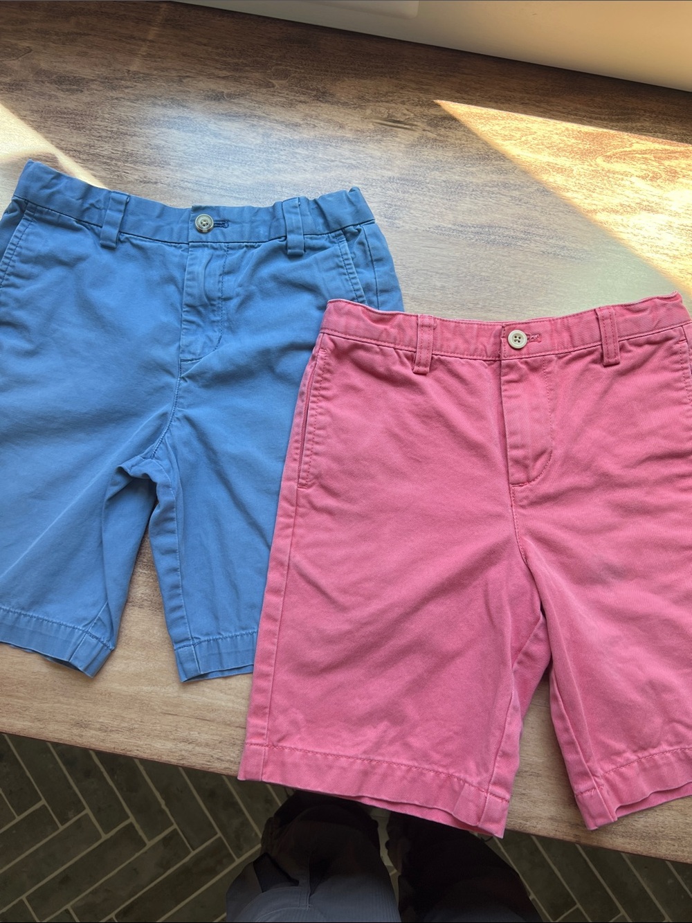Vineyard Vines Kids Cotton Chino Shorts - Pink and Blue